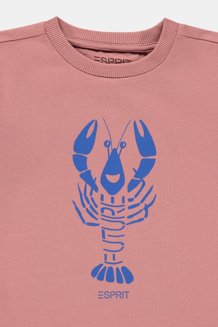 Hummerikuvioinen T-paita, 100 % puuvillaa, OLD PINK, detail image number 2