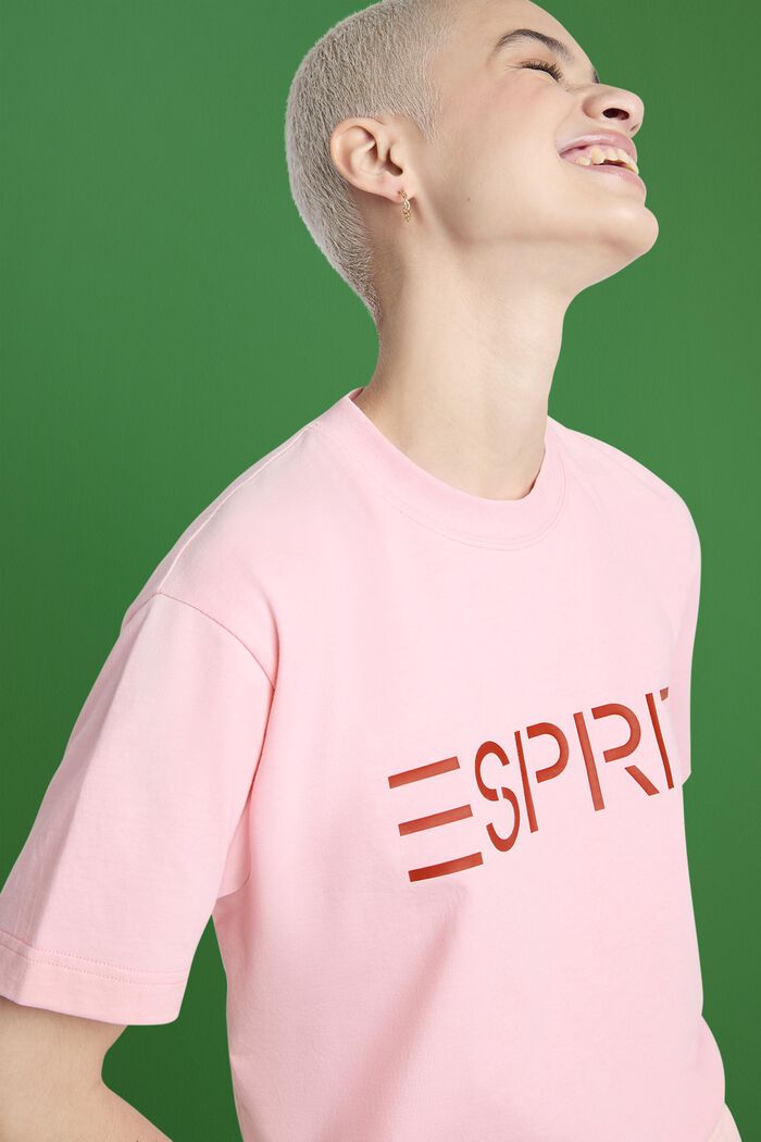 Logollinen unisex-t-paita puuvillajerseytä, LIGHT PINK, detail image number 5