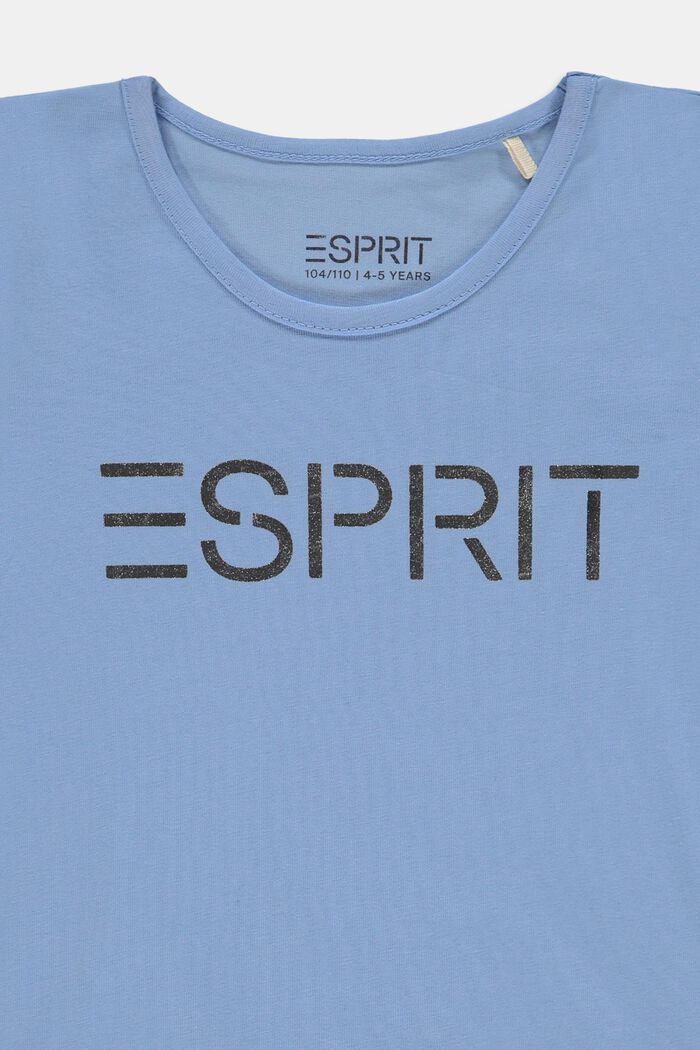 Metallinvärisellä logolla kuvioitu T-paita puuvillaa, BRIGHT BLUE, detail image number 2
