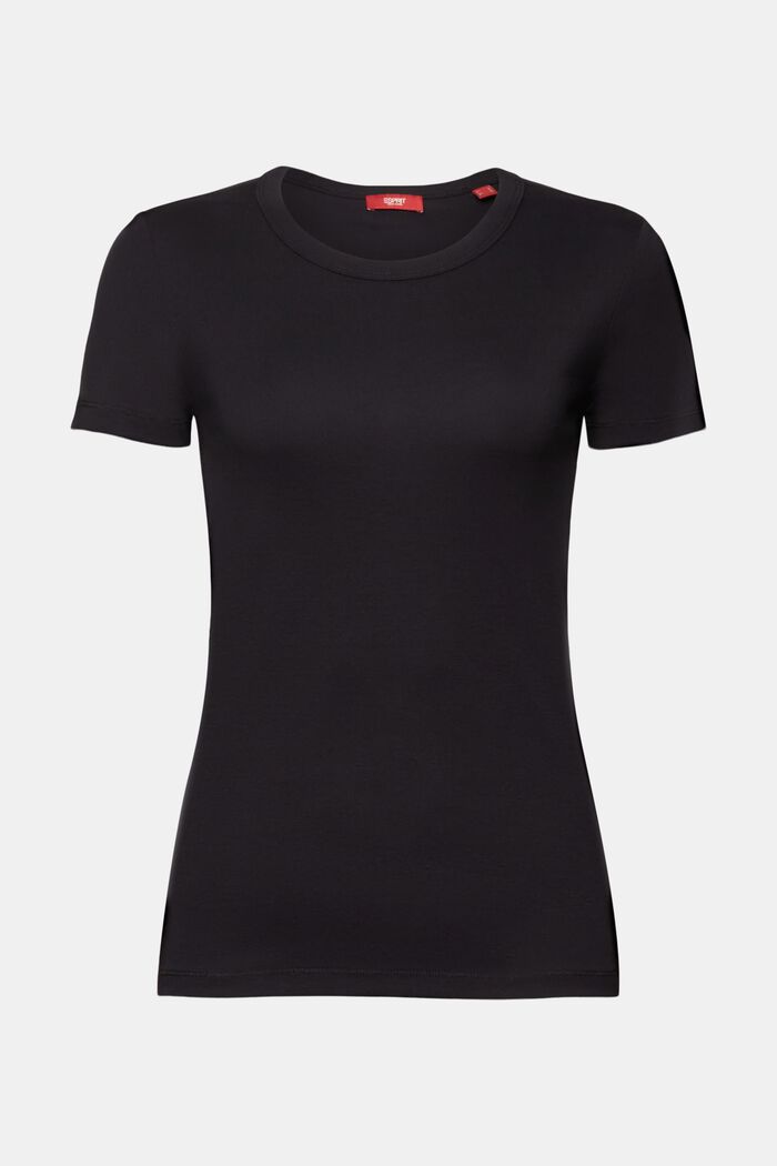 T-paita 100 % puuvillaa, pyöreä pääntie, BLACK, detail image number 6