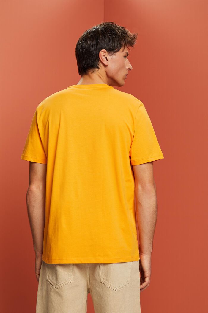 Jersey-t-paita 100 % puuvillaa, rinnan kohdalla painatus, BRIGHT ORANGE, detail image number 3