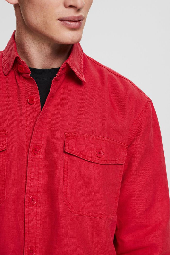 Pellavasekoitetta: oversize-paita, RED, detail image number 2