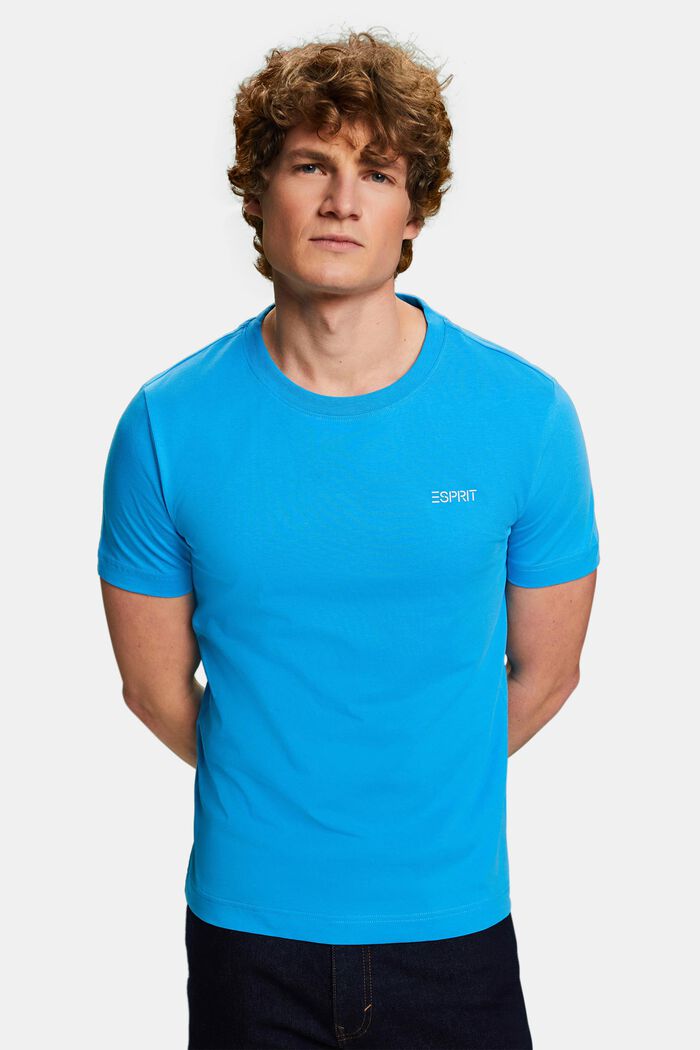 Logollinen t-paita puuvillajerseytä, BLUE, detail image number 4