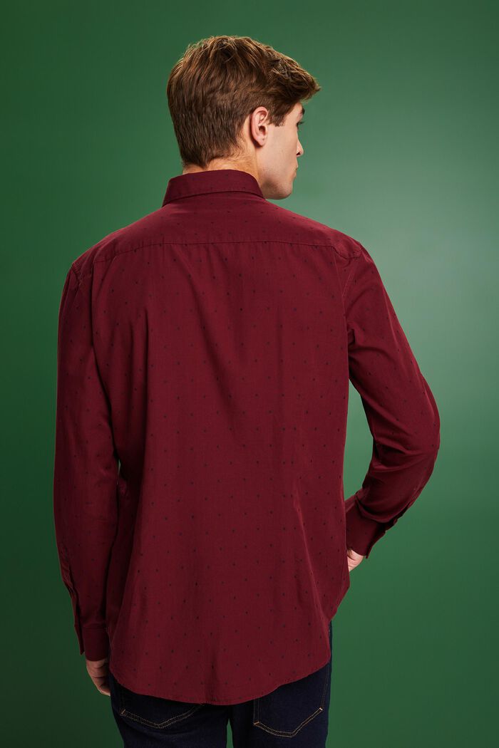 Kirjailtu Slim Fit -paita puuvillaa, GARNET RED, detail image number 2