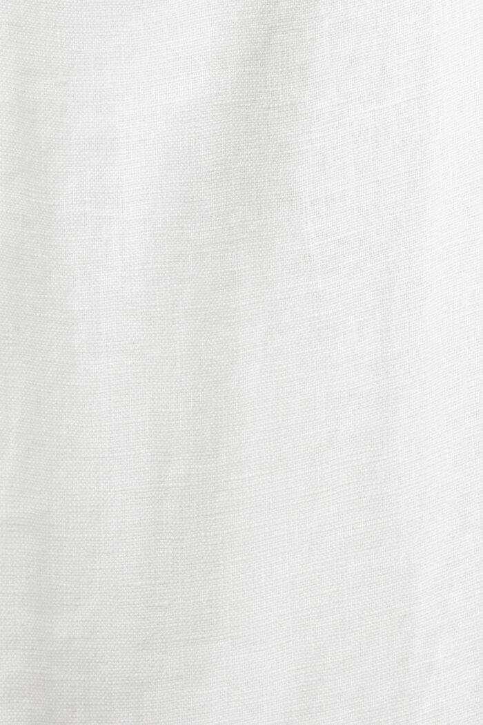 Leveälahkeiset pellavahousut vyöllä, OFF WHITE, detail image number 6