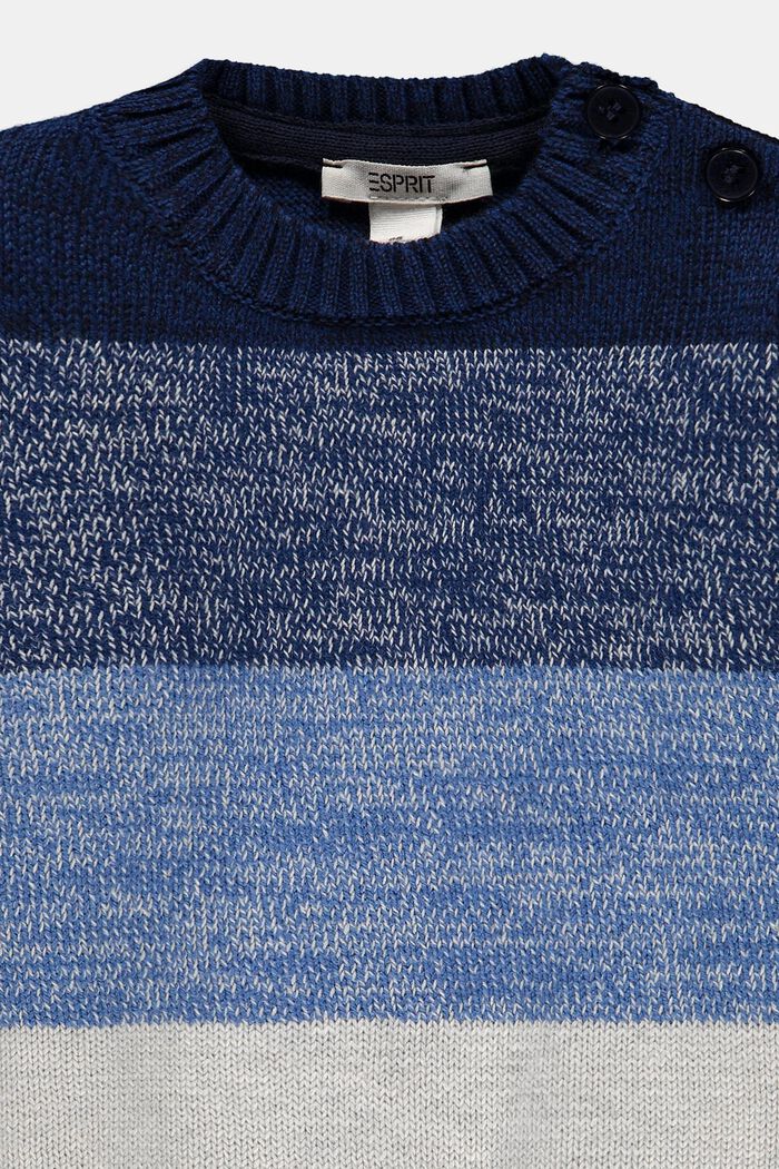 Palkkiraidallinen neulepusero puuvillasekoitetta, BLUE, detail image number 2