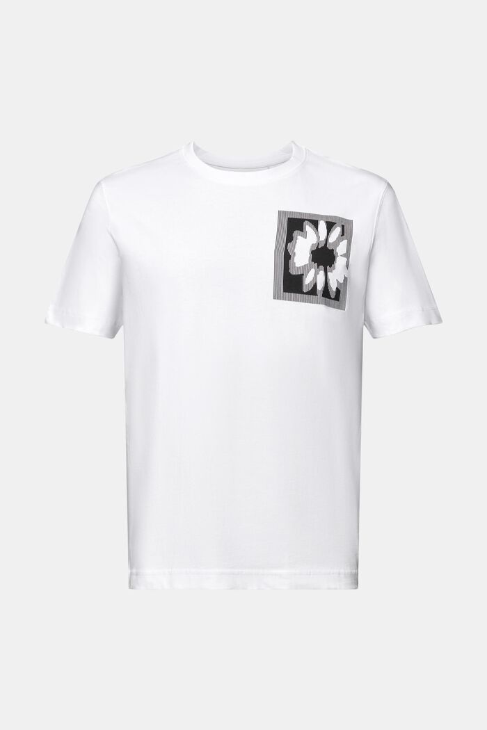 Kukkakuvioitu logollinen t-paita, WHITE, detail image number 6