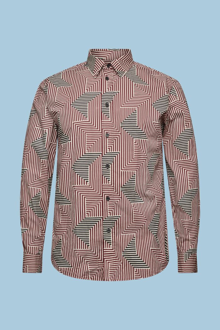 Geometrisesti kuvioitu Regular Fit -paita, GARNET RED, detail image number 7