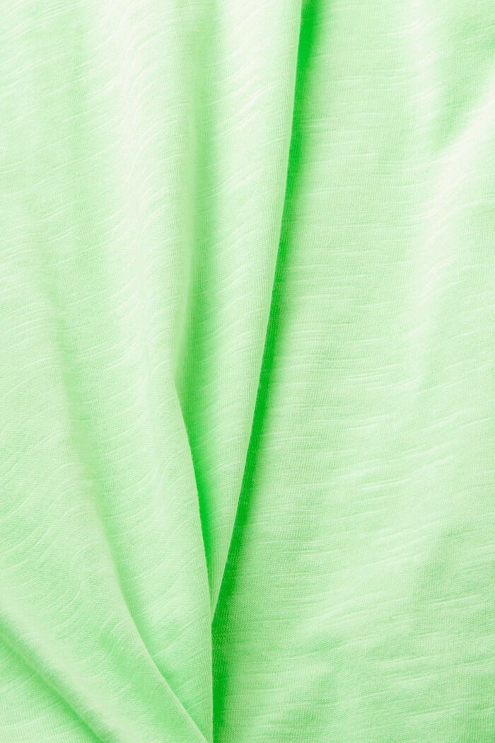 Pintakuvioitu t-paita puuvillaa, CITRUS GREEN, detail image number 5