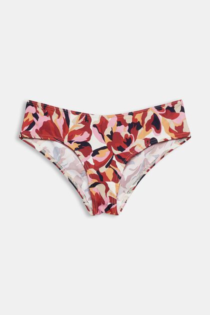 Kukkakuvioiset hipster-tyyliset bikinihousut, DARK RED, overview