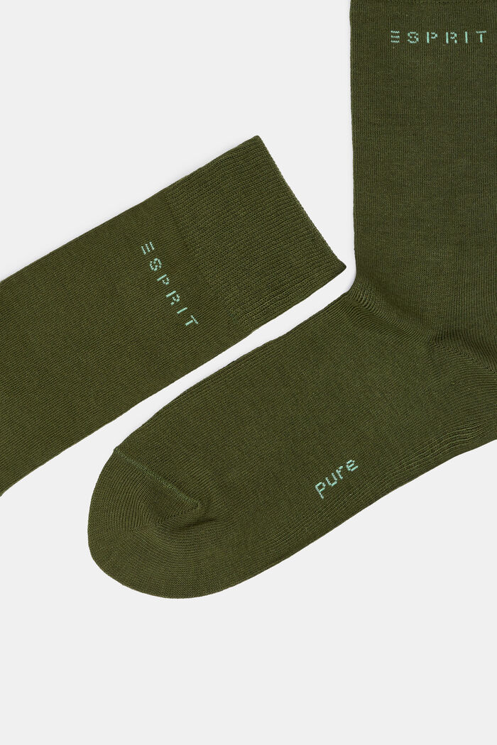 Luomupuuvillasta valmistetut sukat, 2 parin pakkaus, OLIVE, detail image number 1