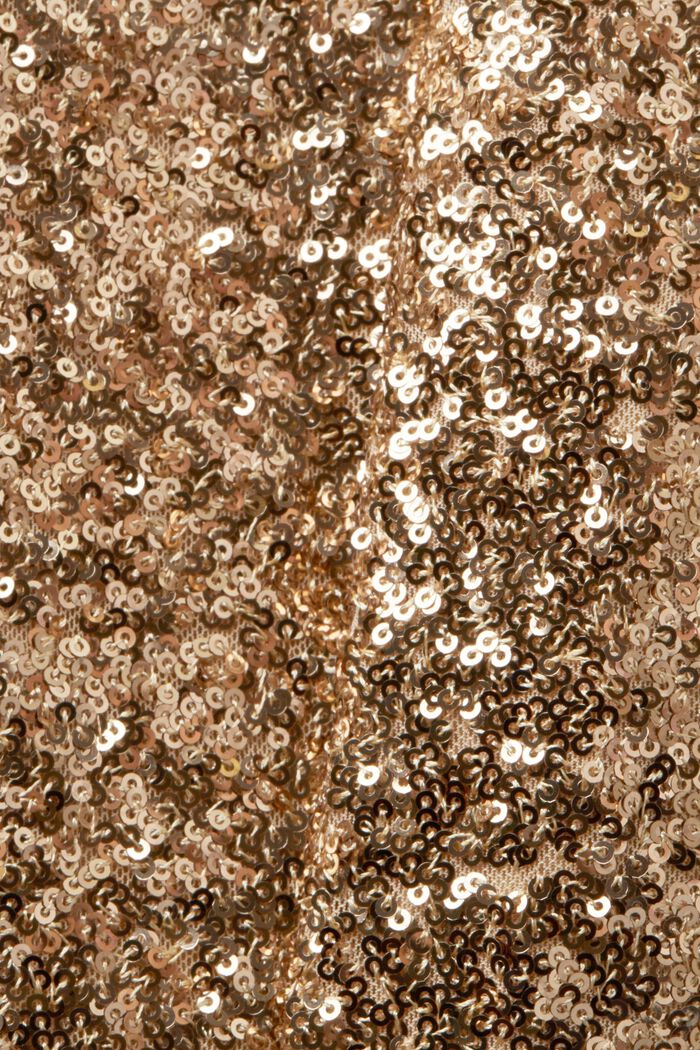 Leveälahkeiset, paljettikoristellut satiinihousut, GOLD, detail image number 6