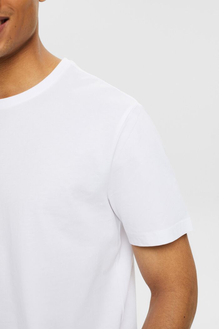 Lyhythihainen t-paita pyöreällä pääntiellä, WHITE, detail image number 3