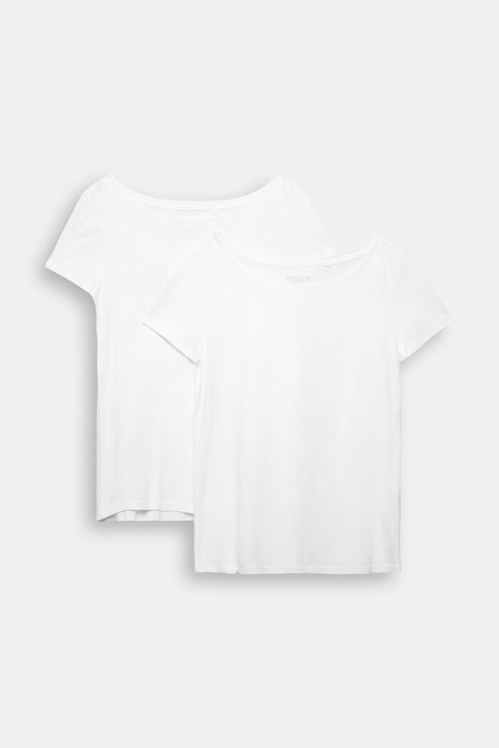 2 kpl: perus-t-paita luomupuuvillasekoitetta, WHITE, detail image number 8