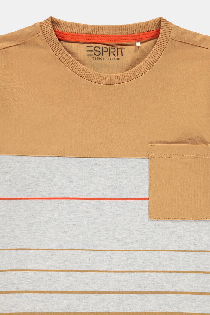 Palkkiraidallinen T-paita 100 % puuvillaa, SILVER, detail image number 2