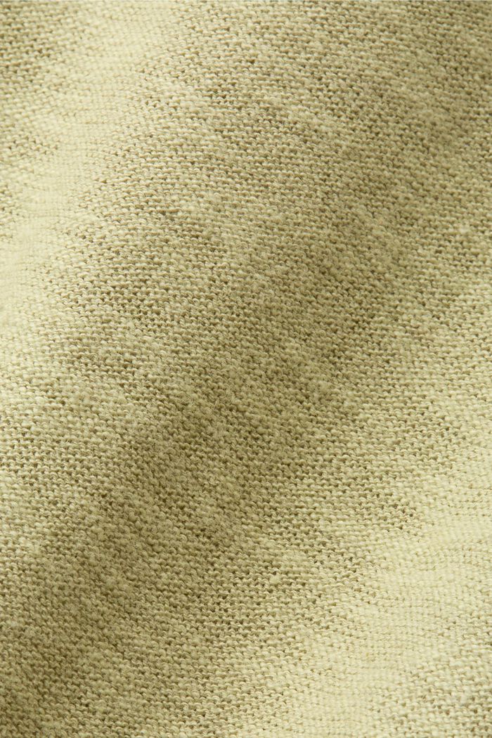 Lyhythihainen pusero puuvilla-pellavasekoitetta, LIGHT GREEN, detail image number 5