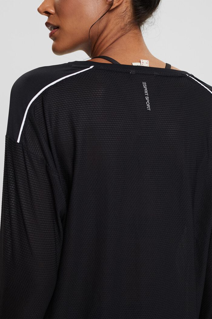 Kierrätettyä: Pitkähihainen paita verkkokangasta, BLACK, detail image number 5