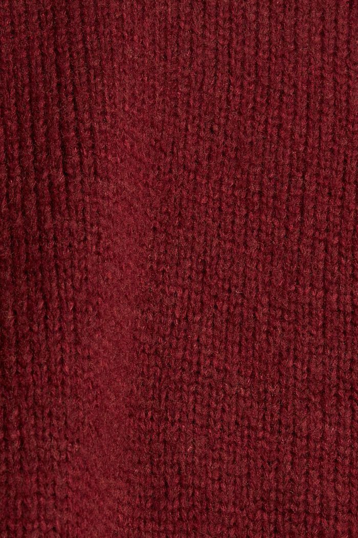 Sisältää villaa: pallohihallinen villatakki, GARNET RED, detail image number 4