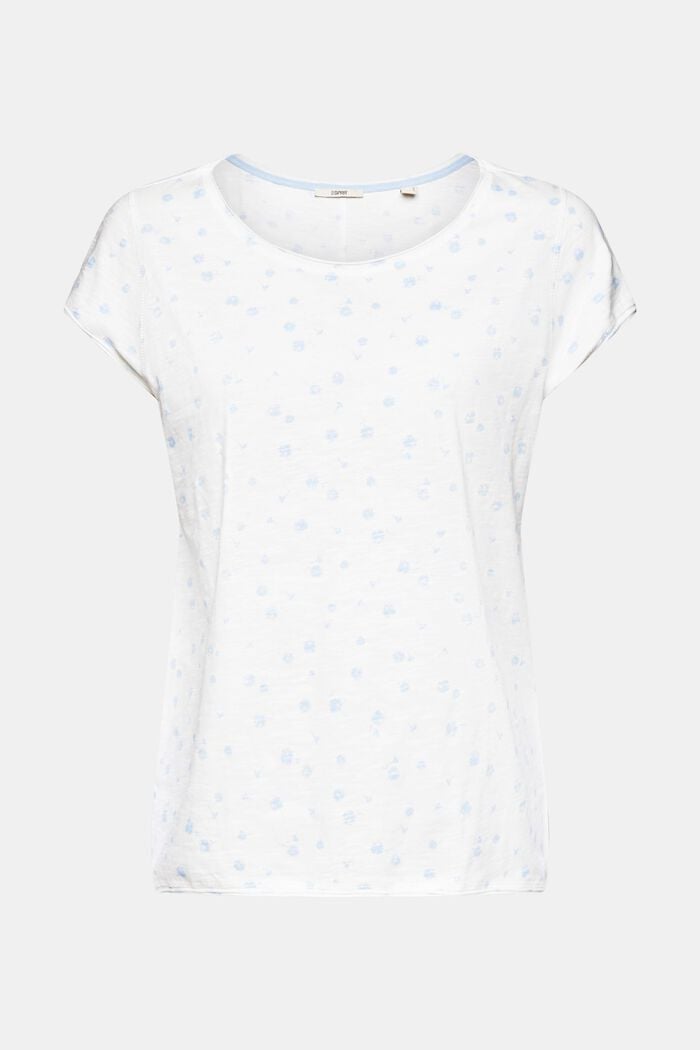 Kukallinen T-paita, jossa rullareunat, OFF WHITE, detail image number 7