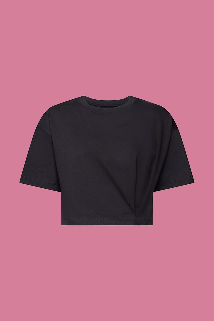Vajaapituinen jersey-t-paita, jossa pyöreä pääntie, BLACK, detail image number 6