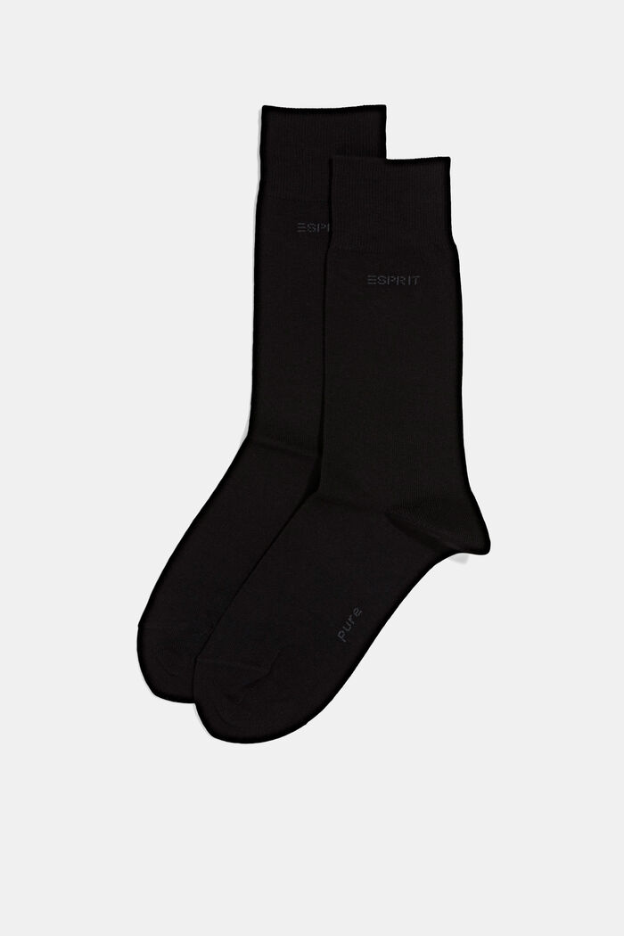 2 paria sukkia, luomupuuvillasekoitetta, BLACK, detail image number 0