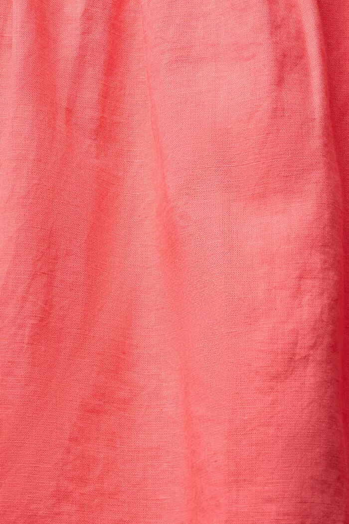 Pellavasekoitetta: nappilistallinen mekko, CORAL RED, detail image number 4