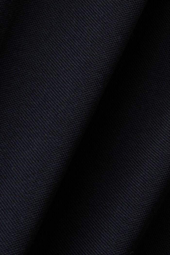 Puuvillainen pikeepaita raidallisella kauluksella, BLACK, detail image number 5