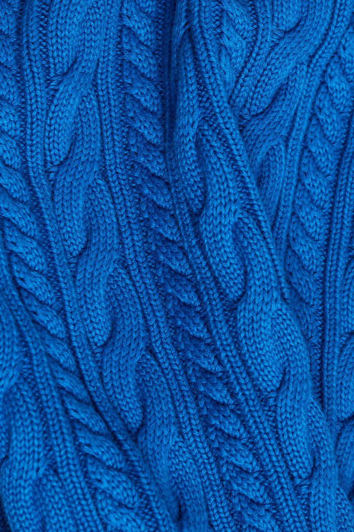 Palmikkoneulepusero puuvillaa, DARK BLUE, detail image number 5