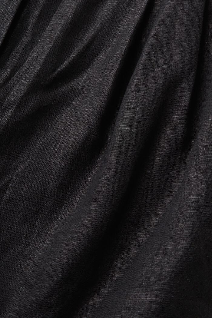 Kiiltävä minihame pellavaa, BLACK, detail image number 5
