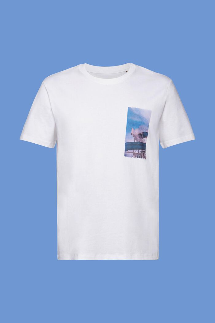 T-paita rintapainatuksella, 100 % puuvillaa, WHITE, detail image number 6