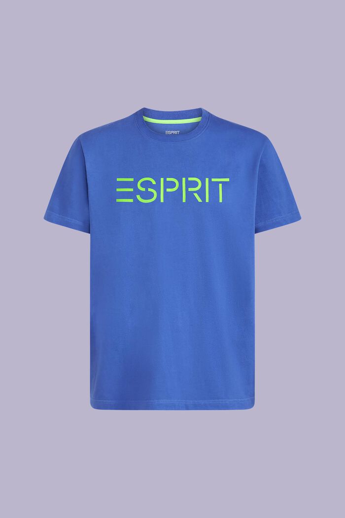 Logollinen unisex-t-paita puuvillajerseytä, BRIGHT BLUE, detail image number 6
