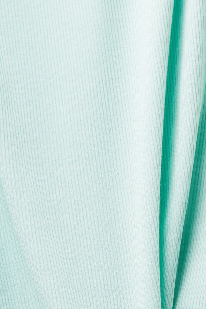Pitsisomisteinen jerseypaita ribbineulosta, LIGHT AQUA GREEN, detail image number 4