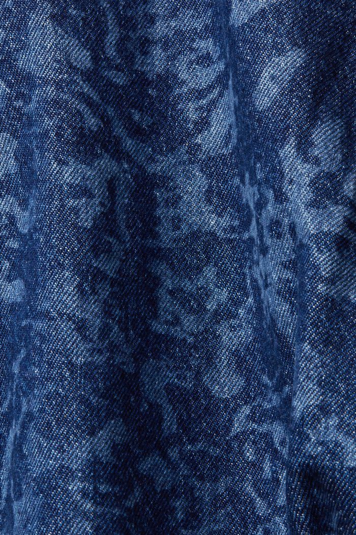 Kuviollinen farkkutakki, BLUE DARK WASHED, detail image number 4