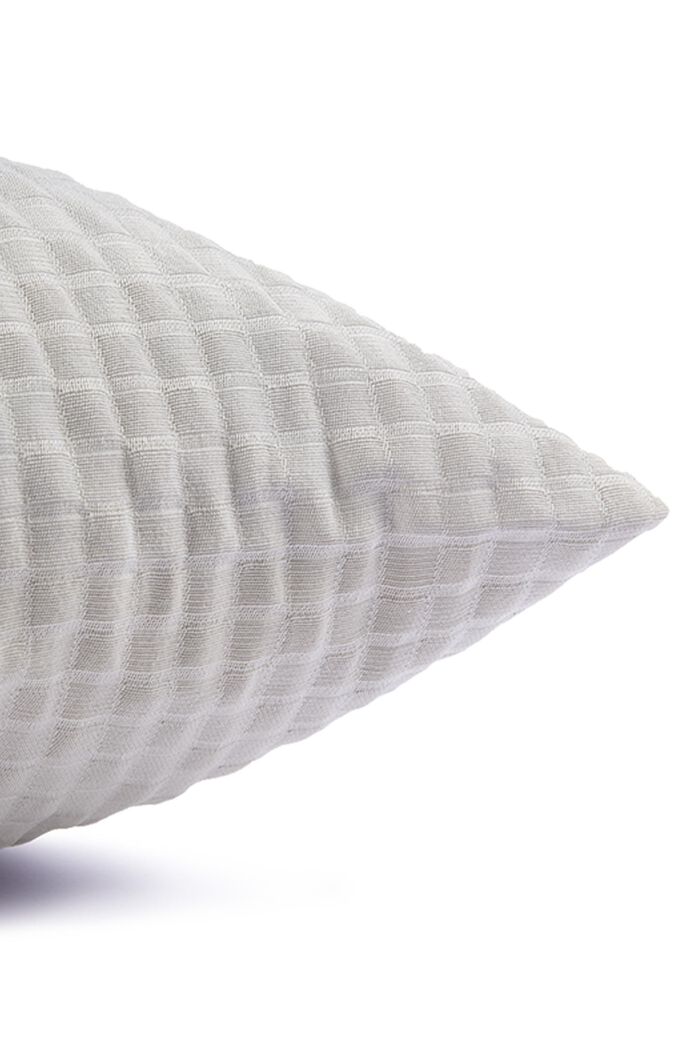 Kierrätettyä: 3D-ruutukuvioinen tyynynpäällinen, LIGHT GREY, detail image number 4