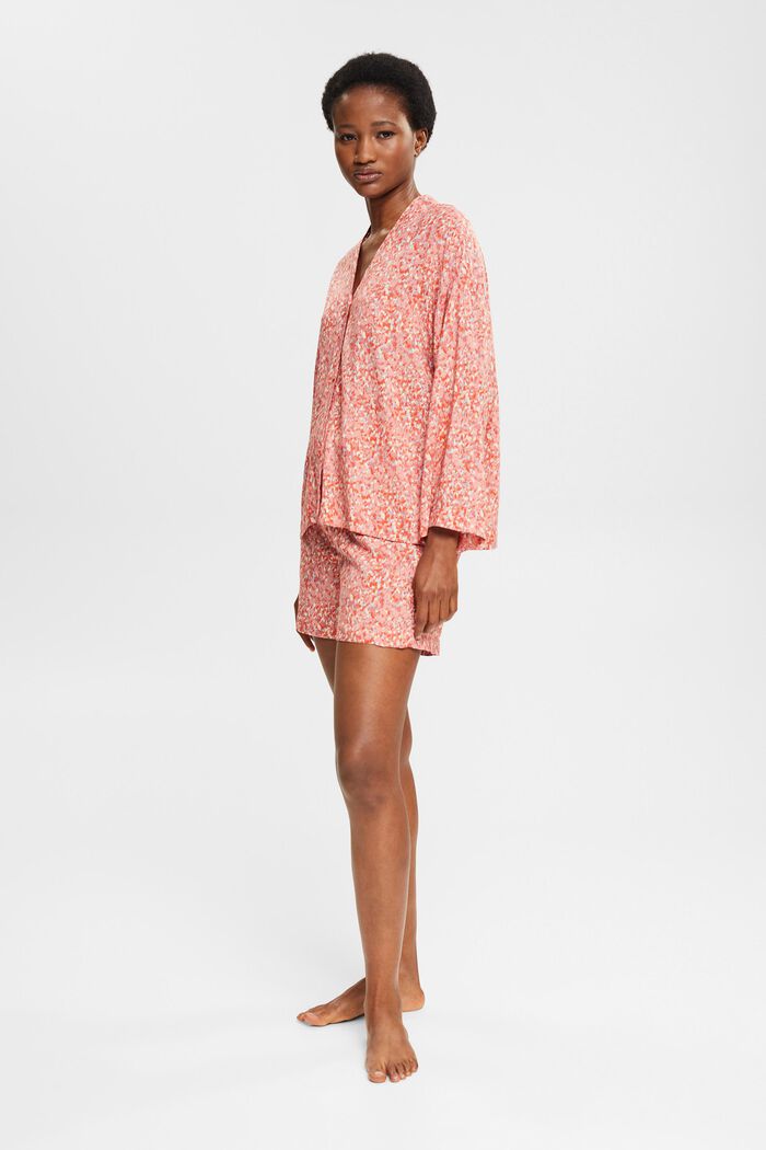 Pilkkukuvioitu pyjama, LENZING™ ECOVERO™, TERRACOTTA, detail image number 1