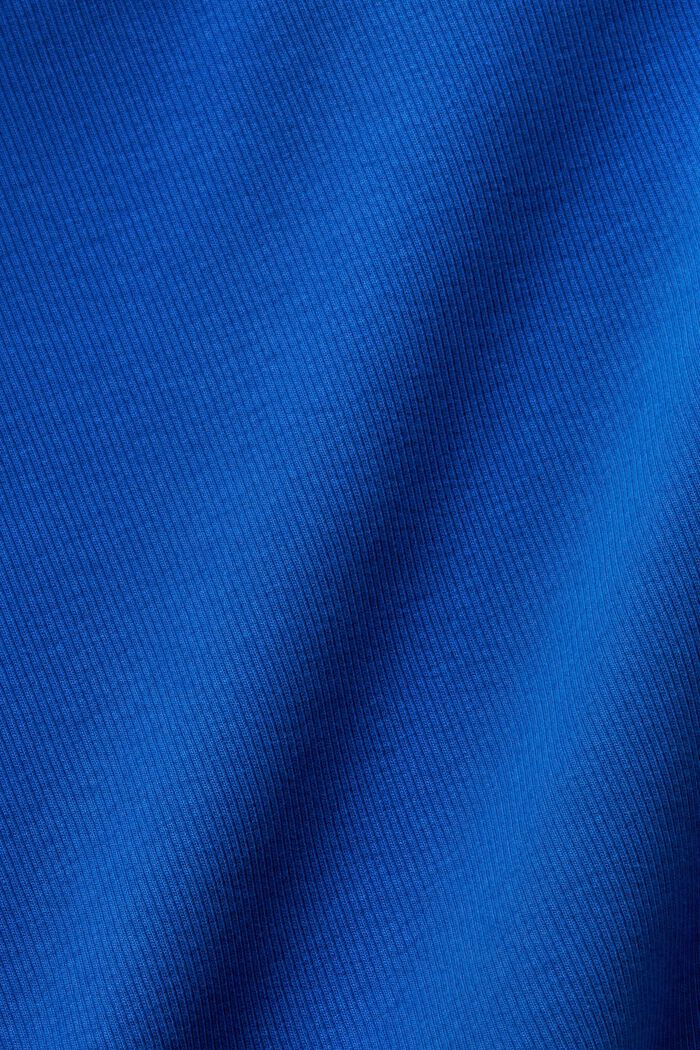 Vajaapituinen t-paita ribbipuuvillaa, BRIGHT BLUE, detail image number 5