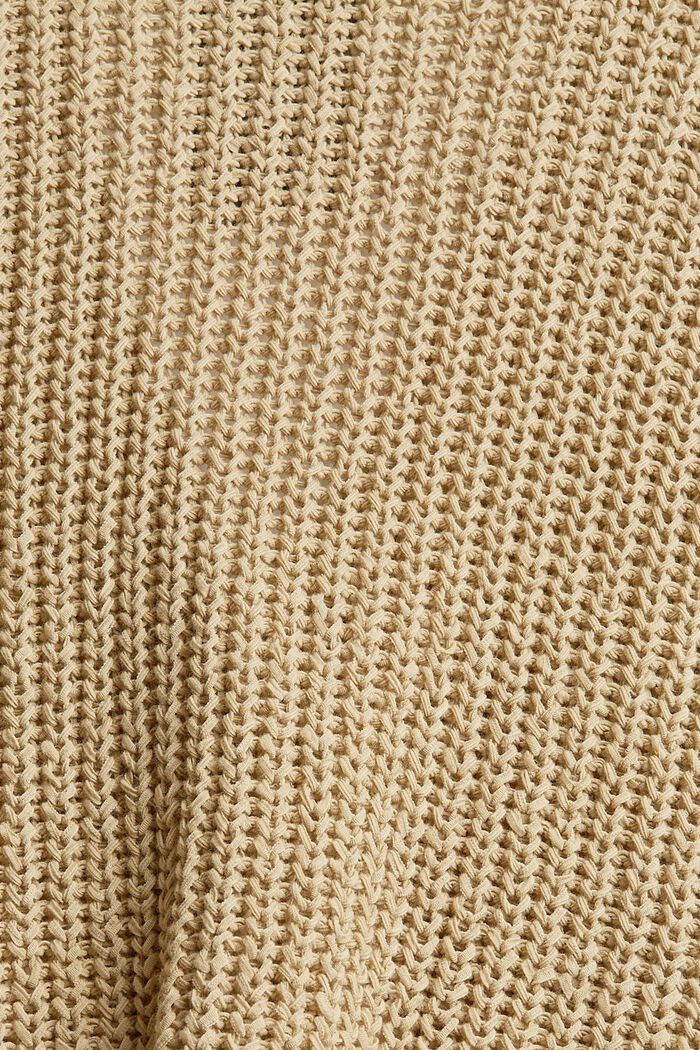 Nauhalangasta valmistettu neuletakki puuvillasekoitetta, SAND, detail image number 4