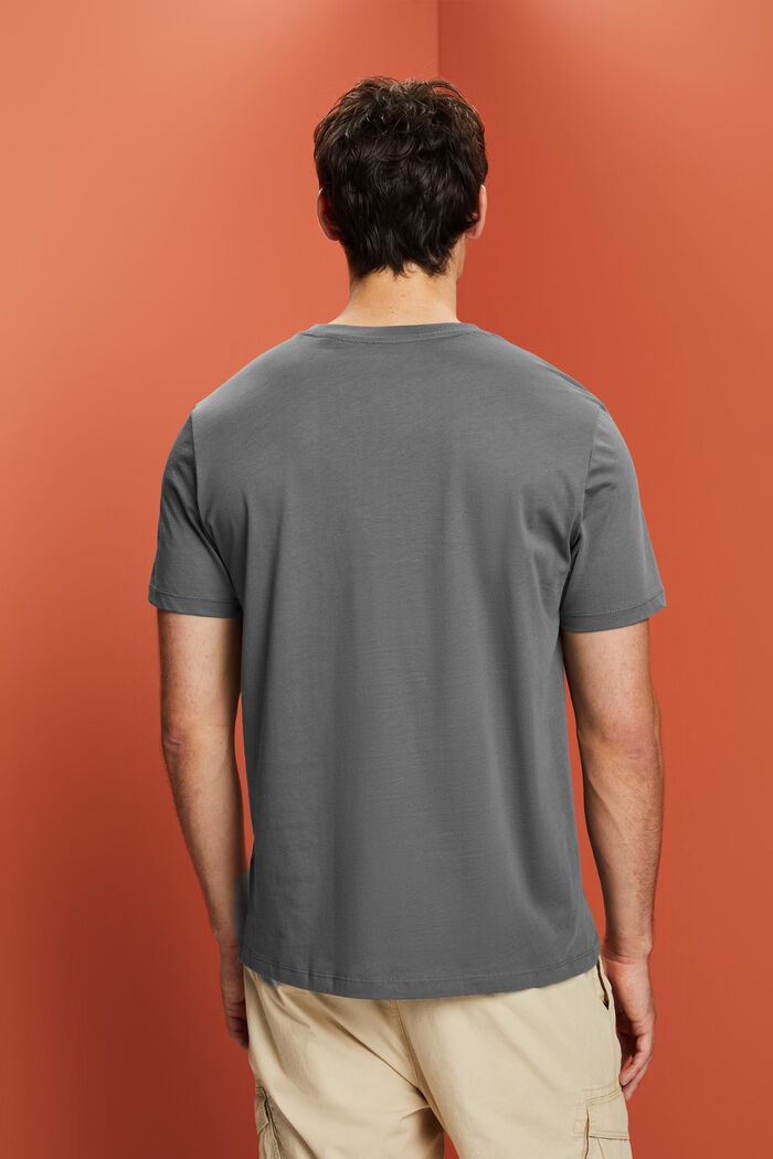 Jersey-T-paita, 100 % puuvillaa, DARK GREY, detail image number 3