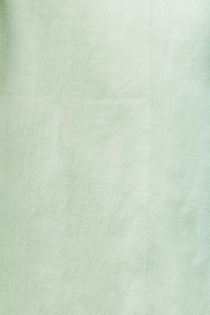 Leveälahkeiset pellavahousut, PASTEL GREEN, detail image number 6