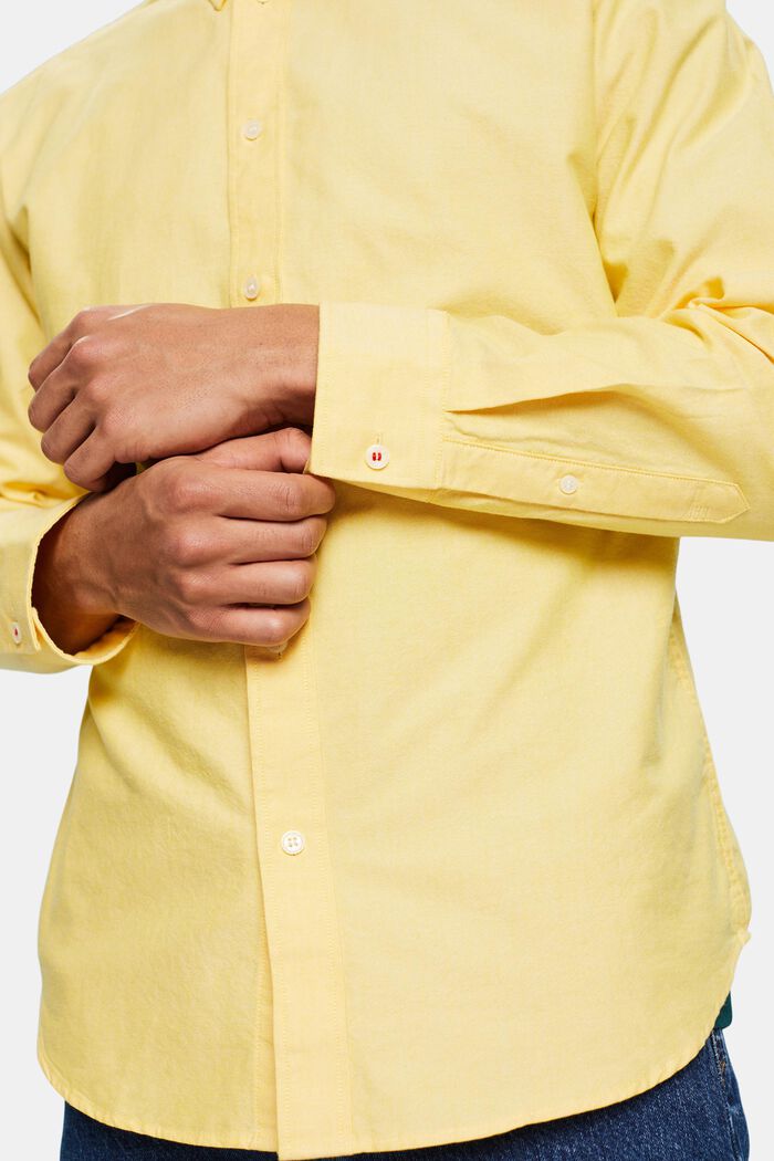 Puuvillainen Oxford-paita, YELLOW, detail image number 3