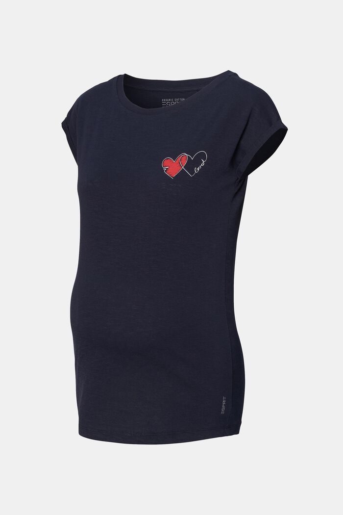 T-paita sydänprintillä luomupuuvillaa