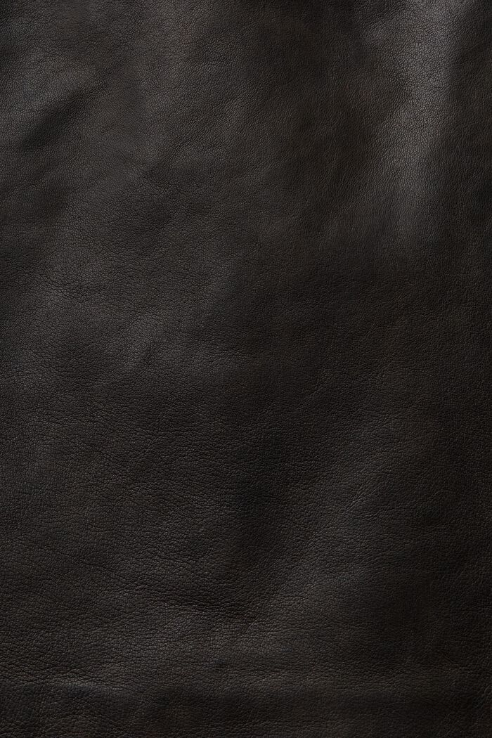 Suorat nahkahousut, joissa keskikorkea vyötärö, BLACK, detail image number 5