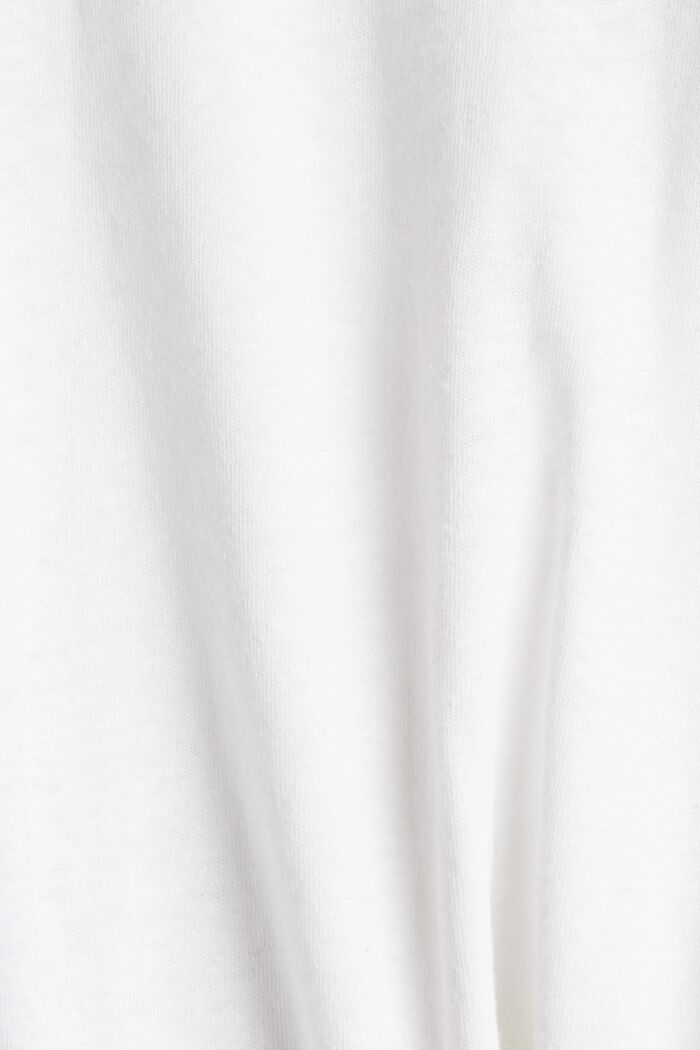 Pitkähihainen pellavasekoitepaita, jossa nappilista, WHITE, detail image number 4