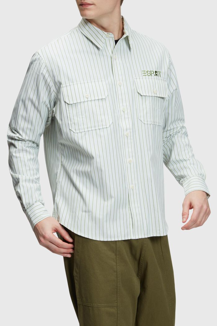 Raidallinen relaxed fit -paita, GREEN, detail image number 0