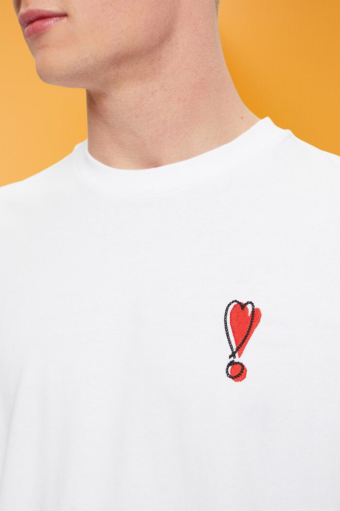 T-paita vastuullista puuvillaa sydänkuviolla, WHITE, detail image number 2