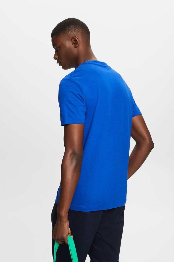 T-paita slub-puuvillaa, taskussa logomerkki, BRIGHT BLUE, detail image number 2