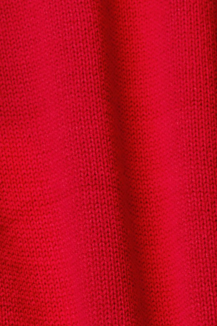 Neulottu poolokaulusmekko, DARK RED, detail image number 4