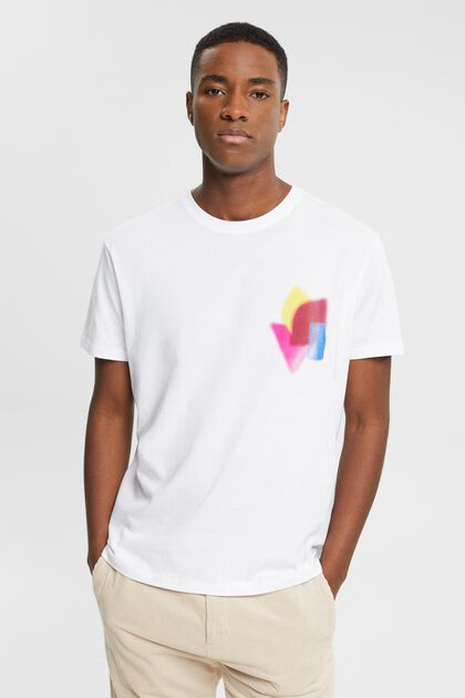T-paita, jonka rinnan kohdalla painatus, WHITE, overview