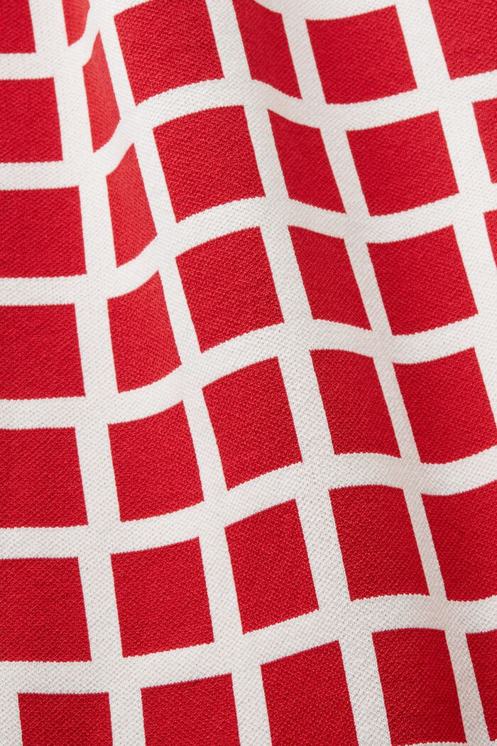 Vajaapituinen t-paita jakardineulosta, DARK RED, detail image number 5