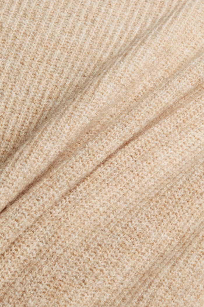 Sisältää villaa: pystykauluksellinen neulepusero, SAND, detail image number 4